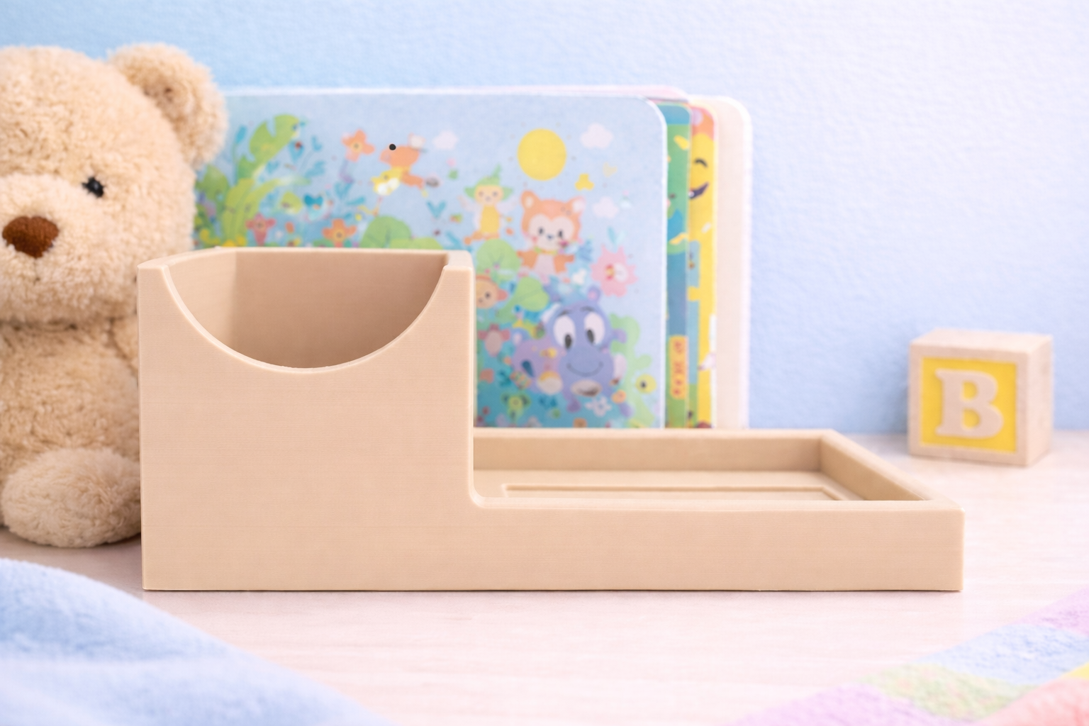 Yoto Mini Docking Station Stand With Card Storage - Personalised - Beige