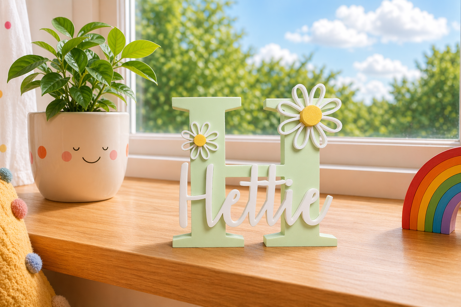 Personalised Freestanding Name Letter Sign | 3D Printed Kids Room Decor, Nursery Gift
