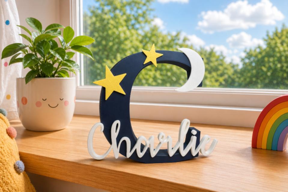 Personalised Freestanding Name Letter Sign | 3D Printed Kids Room Decor, Nursery Gift
