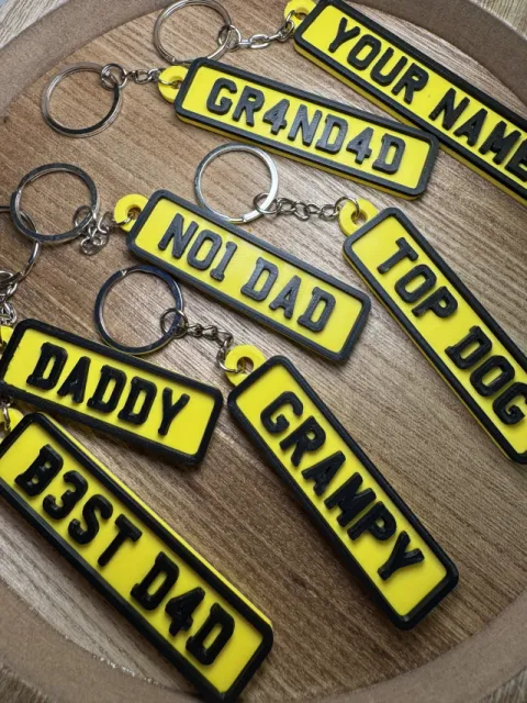 Personalised Number Plate Keyring | Custom 3D Printed Name Keychain | UK Plate Style Gift