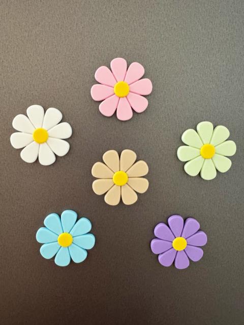 Spring Daisy Magnet Collection | Set of 6 Floral Fridge Magnets | 3D printed Magnets | Cute Retro Flower Decor