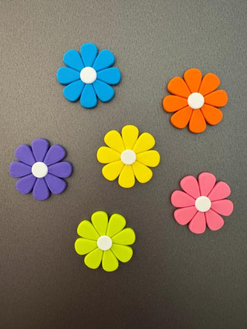 Spring Daisy Magnet Collection | Set of 6 Floral Fridge Magnets | 3D printed Magnets | Cute Retro Flower Decor