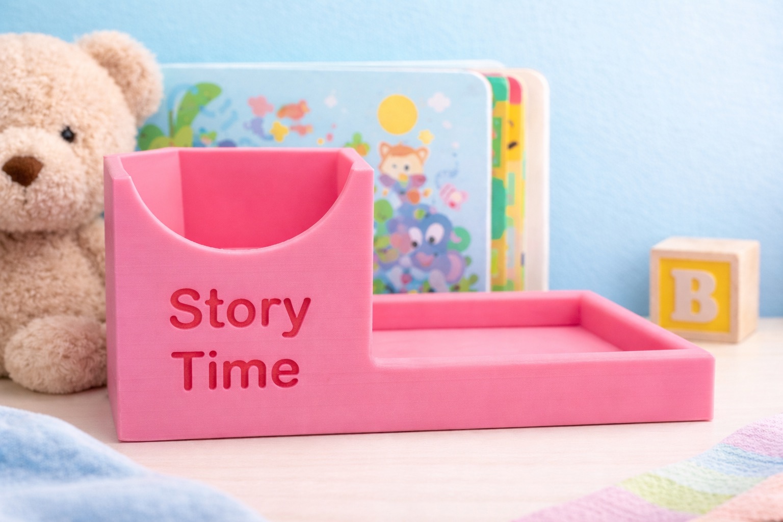 Yoto Mini Docking Station Stand With Card Storage - Personalised - Sakura Pink