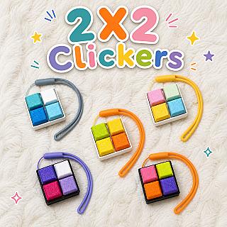 2X2 3D Printed Fidget Clicker – Mechanical Keyboard Style | Stress Relief Fidget Toy ASMR