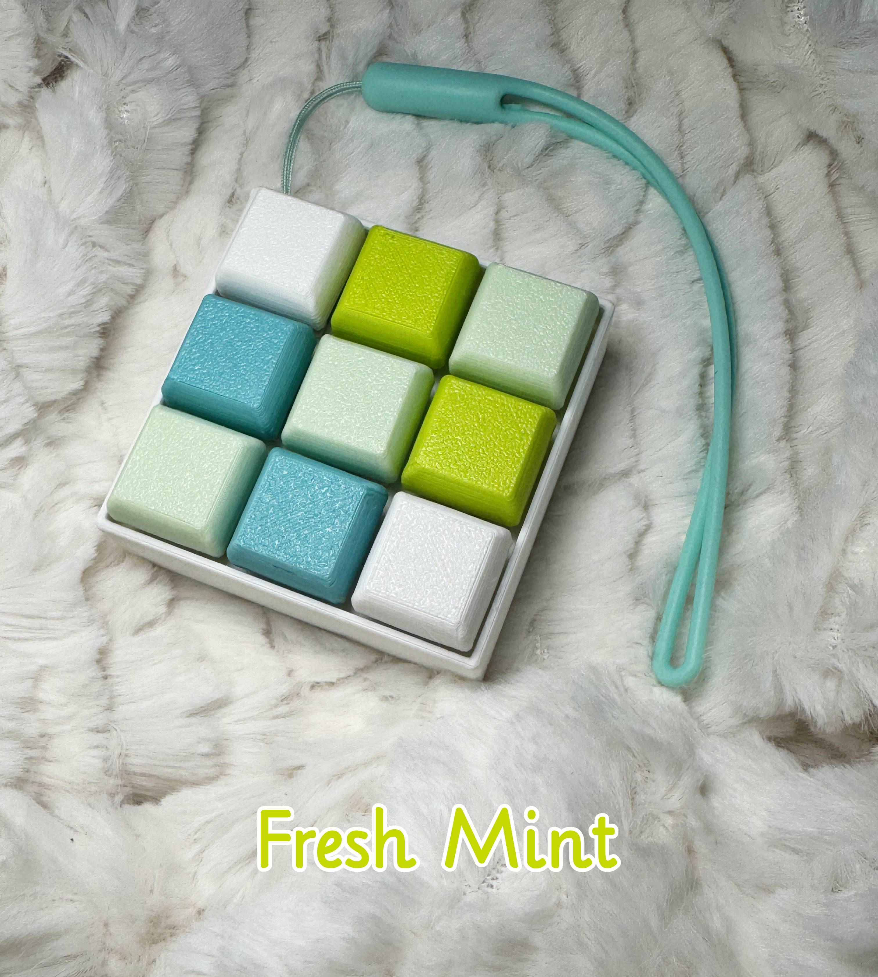 3X3 3D Printed Fidget Clicker – Mechanical Keyboard Style | Stress Relief Fidget Toy ASMR - Fresh Mint